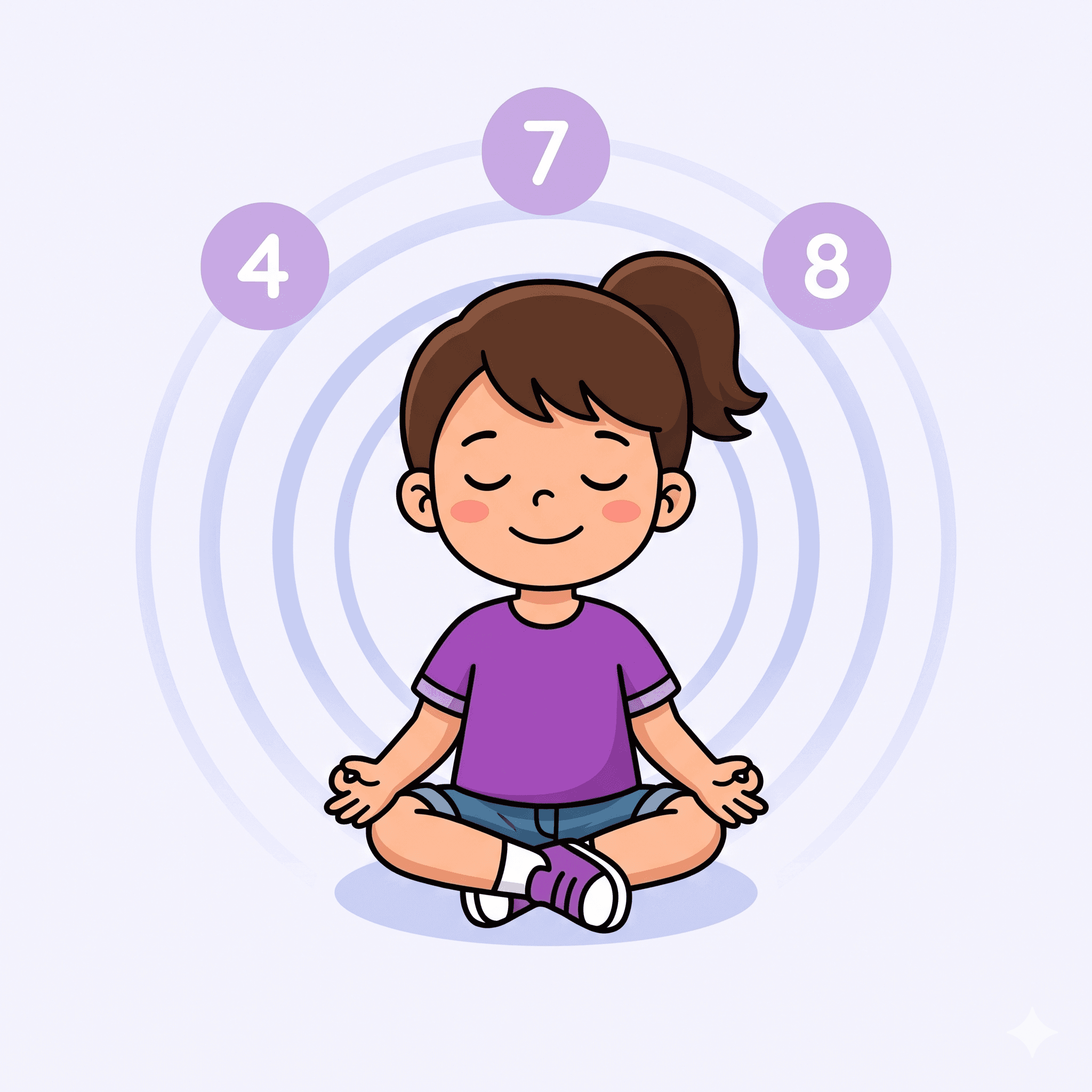 Child doing 4-7-8 breathing