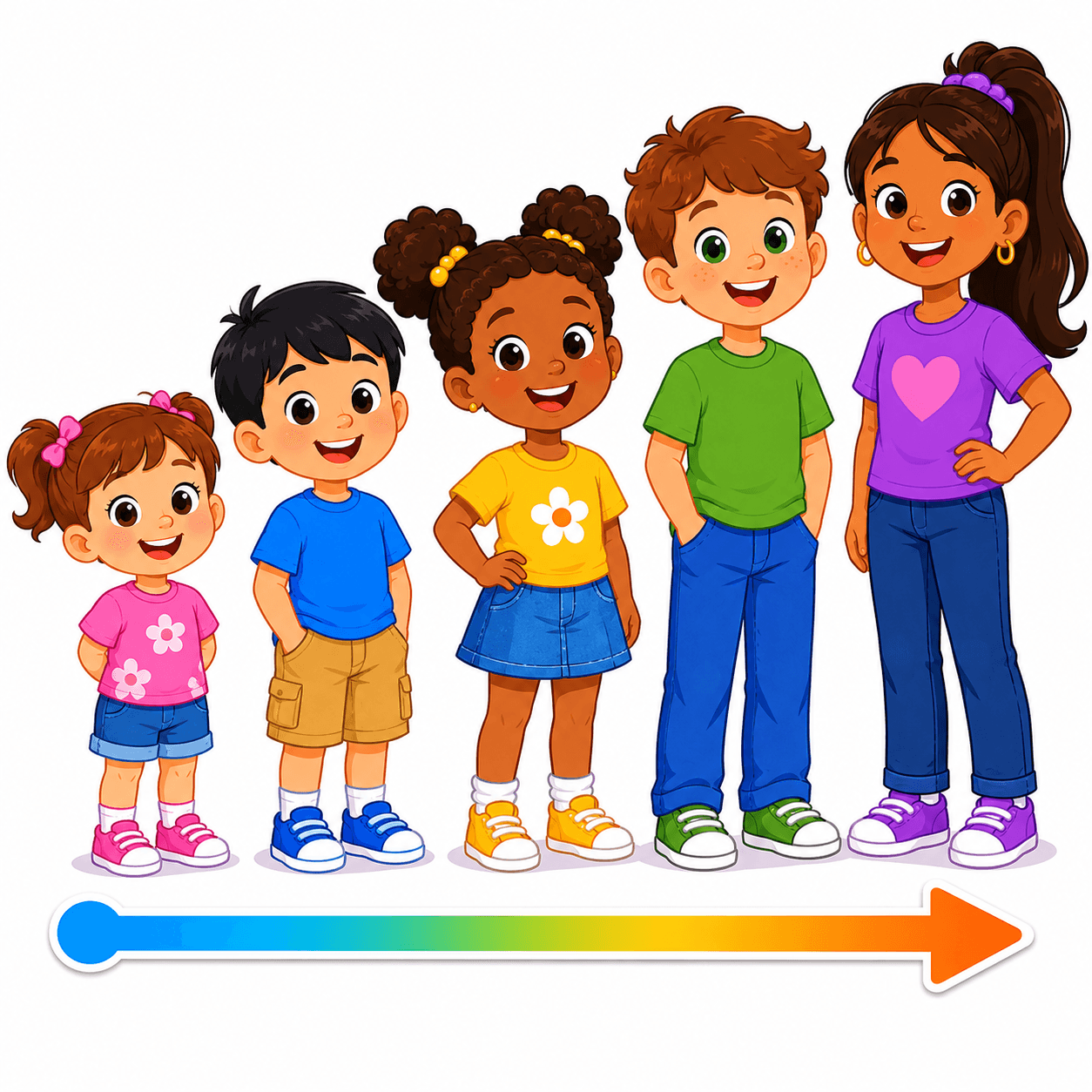 Children lining up by height