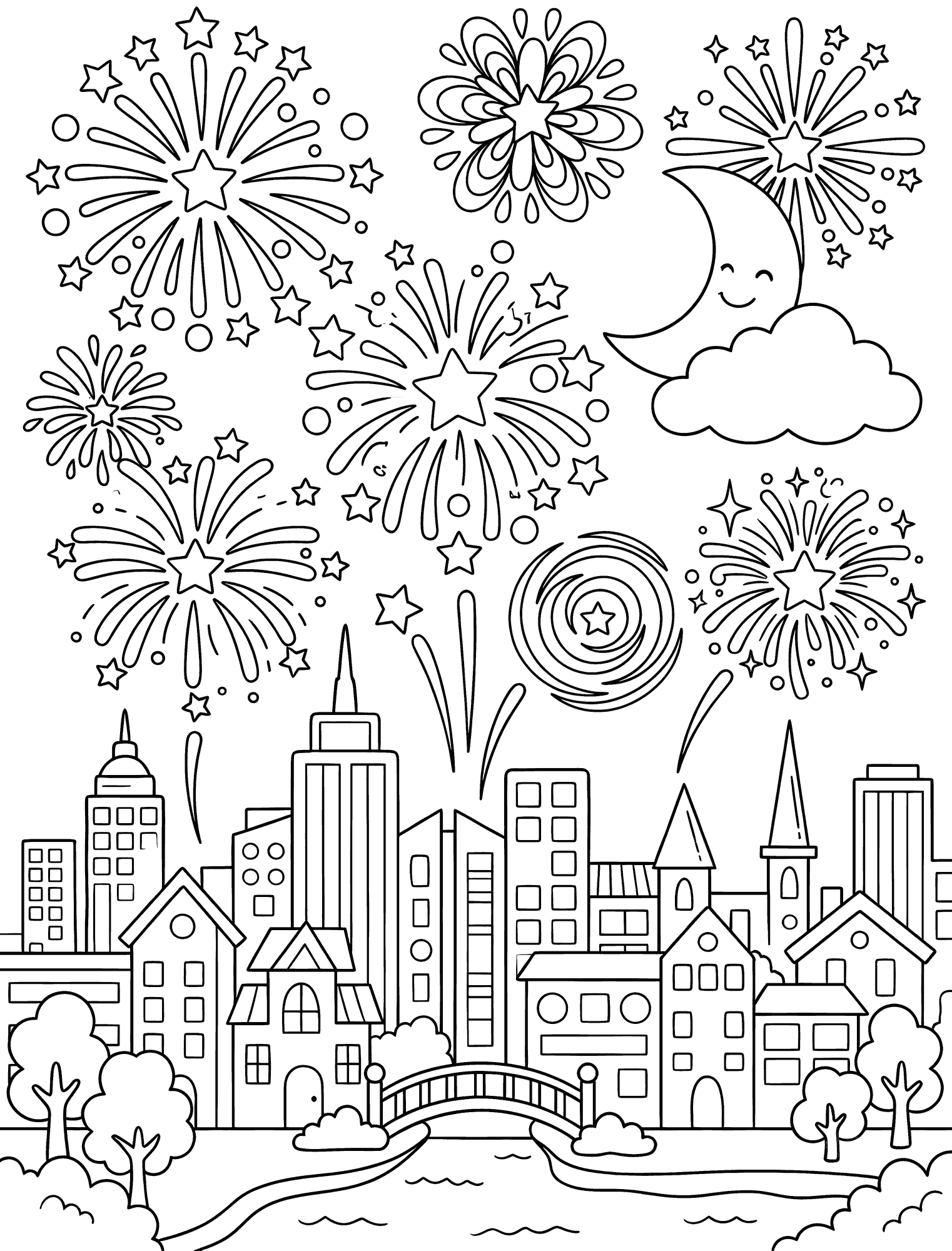 New Year coloring pages
